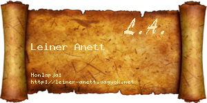 Leiner Anett névjegykártya