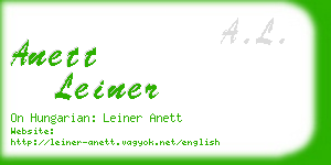 anett leiner business card